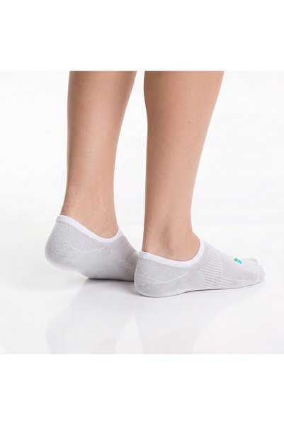 Bonny Silver Odor-Free No Show Booties Women's White Silver Socks 3-Pack