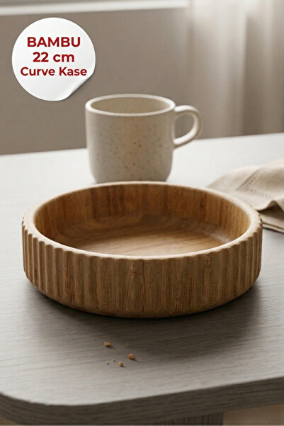 Şen Mobilya Bambu Salata Kasesi 22 Cm Curve | Dekoratif Sunum & Çerezlik Kase