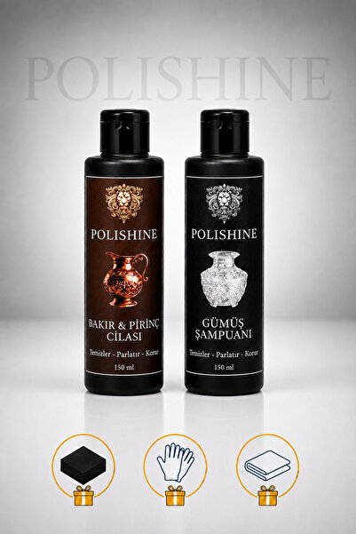 POLİSHİNE Gümüş Temizleme Şampuanı 150ml ve Bakır,Bronz,Pirinç ve Krom Parlat...