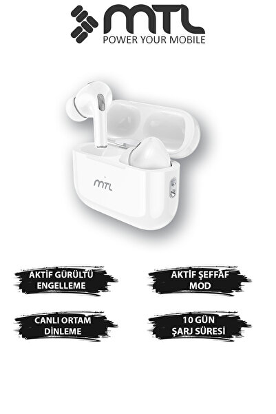 MTL Pro Air ios Android Uyumlu ANC Kablosuz Şarj Bluetooth Kulaklık Kılıf Hed...