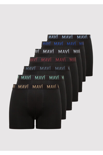Mavi 7li Siyah Basic Boxer 0912287-900