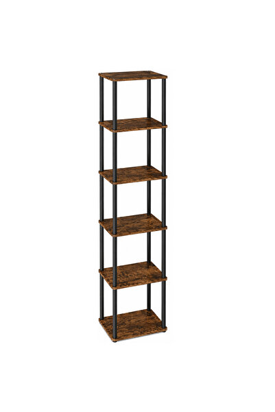 VASAGLE 6-Tier Bookshelf, Tool-Free Quick Assembly, Metal Frame, 38x24x173 cm...
