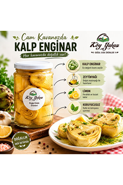 KÖY YAKASI Enginar Kalbi Meze Izgara Salata Için Kalp Enginar Konserve 10 Adet