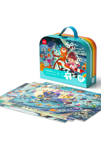 Deli Puzzle Sac Cadou 359 Piese Fosforescent Univers 5+