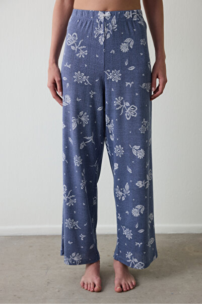 Penti İndigo Hailee Çiçekli Ajurlu Pointel Pamuklu Pijama Altı