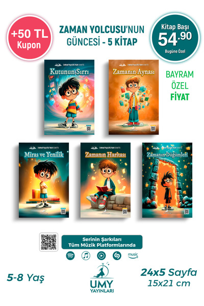 UMY Yayınları Zaman Yolcusu’nun Güncesi - Çocuk Kitabı Serisi - 5 Kitap