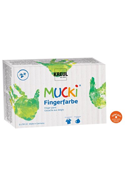 Kreul Vopsea pentru degete Mucki, set 6 x 150 ml