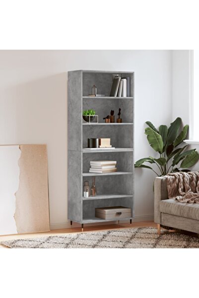 Concept Dulap înalt, gri beton, 69,5x32,5x180 cm, lemn compozit