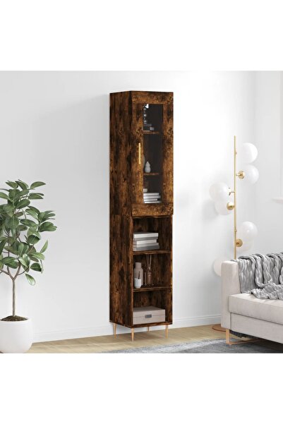 Concept Dulap înalt, stejar fumuriu, 34,5x34x180 cm, lemn prelucrat