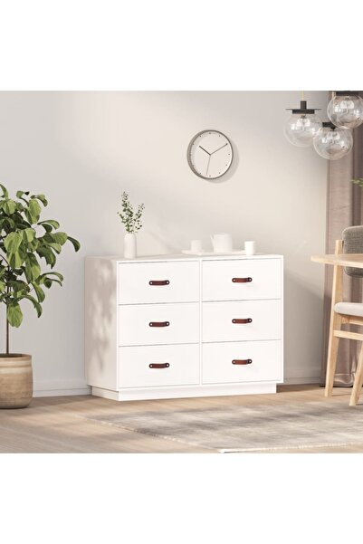 Concept Servantă, alb, 100x40x75 cm, lemn masiv de pin