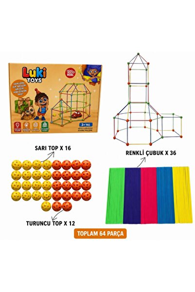 LunkiToys ZEKA GELİŞTİRİCİ OYUN ÇADIRI EĞLENCE SETİ 64 PARÇA