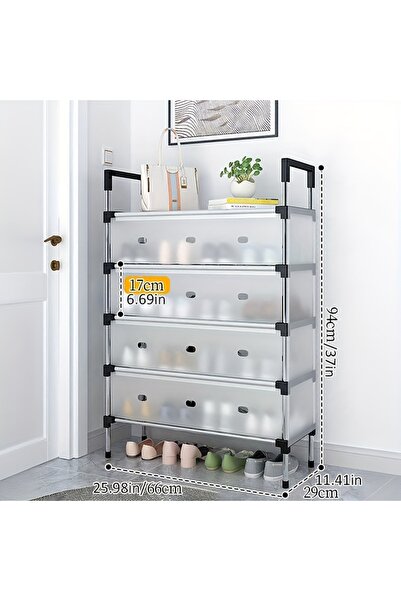 BLOOMING TIME Dustproof Shoe Rack Multi-Tier Home Entryway Shoe Rack