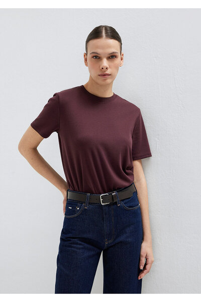 Mavi Bordo Basic Tişört Semi Slim Fit / Yarı Dar Kesim 1612916-70223
