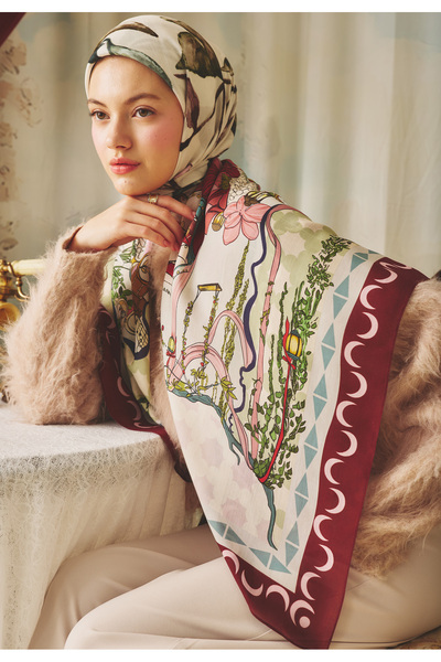 Freshscarfs Eșarfă din viscoză cu model Starlight Harmony, Cireșe Dulci