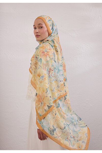 Freshscarfs Gün Işığı Pure Flora Desen Rami Şal