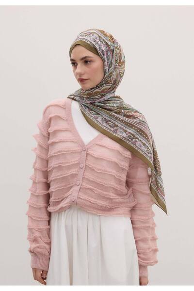 Freshscarfs Etnıc Floral Desen Şal Tozlu Pembe