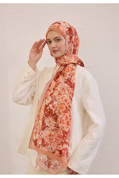 Freshscarfs Cherry Blossom Desen Rami Şal Şeftali