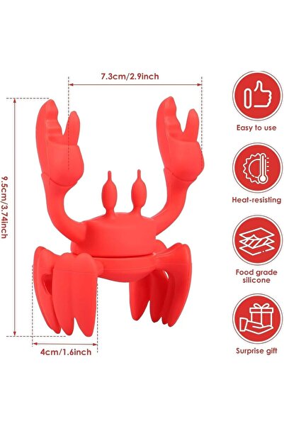 Arabest Crab Silicone Utensil Rest, Heat-Resistant Spoon Holder with Claws, F...