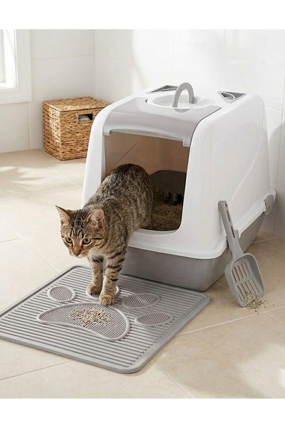 Petozi Kedi Tuvalet Seti (KAPALI TUVALET-PASPAS-KÜREK) Xl Kedi Tuvaleti