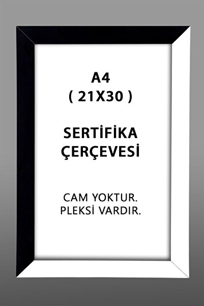 yhfoto Рамка за сертификат A4 черно-бяла без стъкло - MDF PVC 21x30