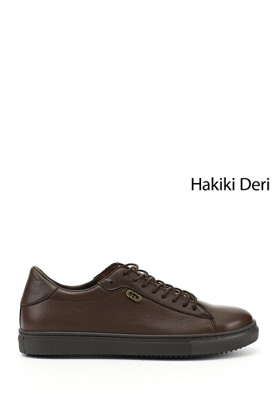 GÖNDERİ(R) Kadın Kahve Antik Bağcıklı Termo Taban Hakiki Deri Sneaker