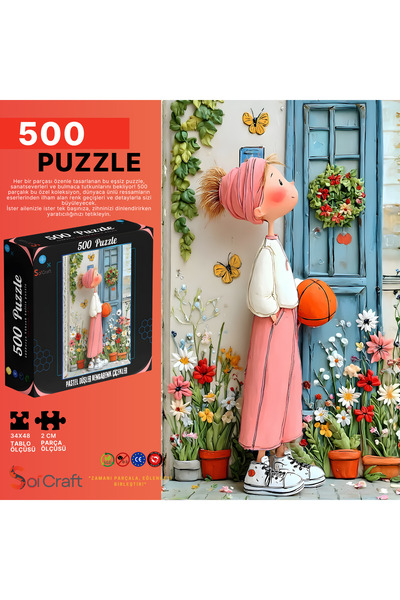 Soi Craft 500 Parça Puzzle Pastel Düşler Rengarenk Çiçekler #230
