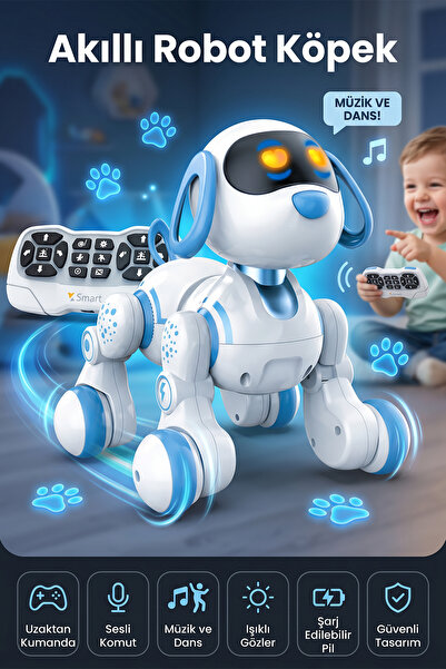 indirimsevinci Akıllı Robot Köpek Oyuncak Uzaktan Kumandalı Müzikli Dans Eden...