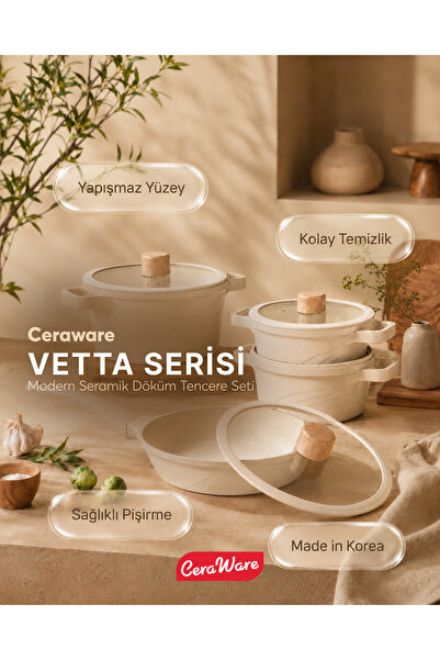 Ceraware Vetta 10 Parça Seramik Yapışmaz Tencere Tava Seti