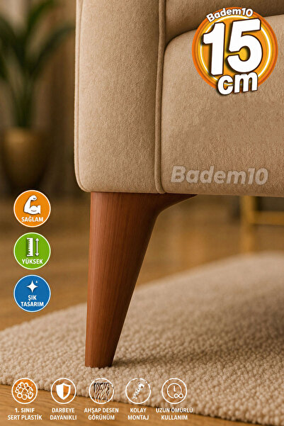 Badem10 Lüks Ahşap Desenli 15 Cm Mobilya Kanepe Koltuk Tv Ünitesi Yükseltici ...