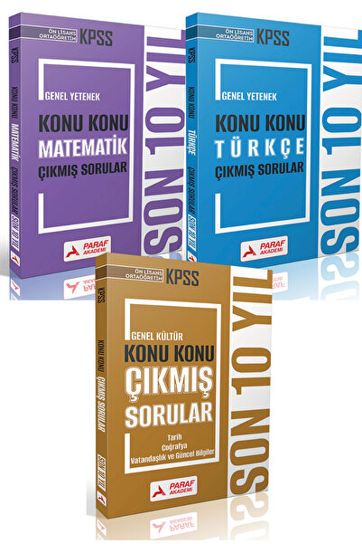 Paraf Akademi KPSS Ön Lisans Genel Yetenek Konu Konu Son 10 Yıl Türkçe-Matema...