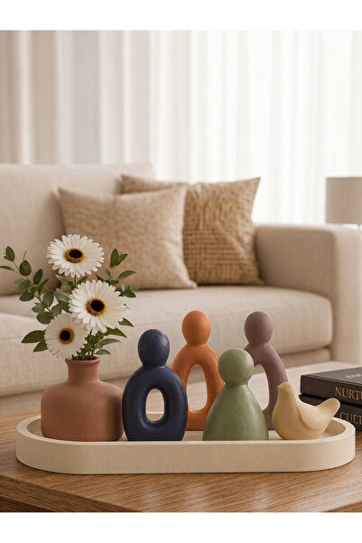 LUNİVAA HOME Dekoratif Tepsili Ailem Temalı Ev, Ofis ve Hediyelik Dekor Seti(...