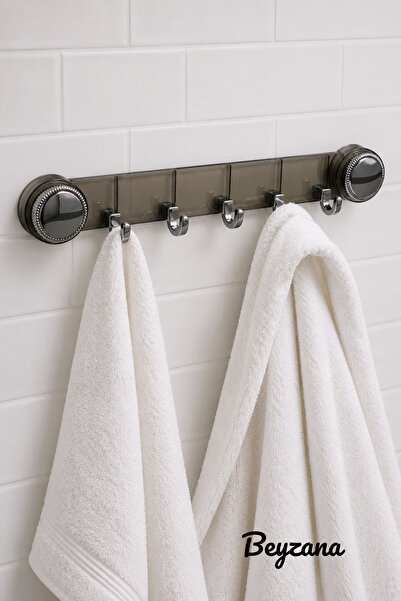 BEYZANA Karışık Renk 5'li Vakumlu Şeffaf Yapışkanlı Banyo Seti, Mutfak Düzenl...