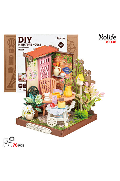 Rolife Puzzle 3D, Ceainărie Grădină, Rolife, lemn, 76 piese