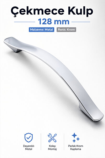 NZB Mobilya Banyo Mutfak Dolabı Çekmece Dolap Kapak Kulpu Düz Metal Kulp Kulb...