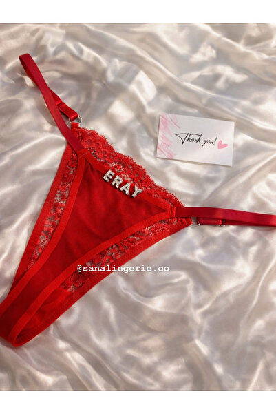 Şana Look LUX TAŞLI CHARM DETAYLI KİŞİYE ÖZEL İSİMLİ İÇ ÇAMAŞIRI TANGA