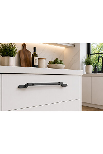 Haskan Nehir Düz Kulp 160mm Mat Antrasit. Dolap, Çekmece ve Mobilya için