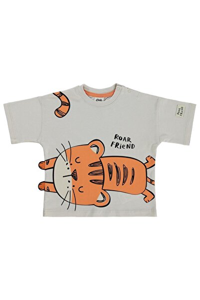 Civil Baby Kaplan Baskılı 6-18 Ay Tişört - Bej