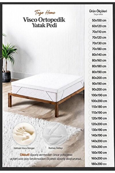 Tago Home Visco Ortopedik Yatak Koruyucu Yatak Pedi & Yatak Şiltesi Lastikli ...