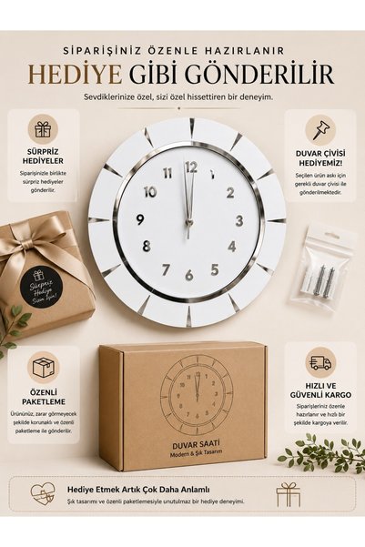Nixar Desing Dekoratif Ahşap Duvar Saati Lüks Duvar Dekoru Sessiz Mekanizma Modern Saat Ahşap Saat Wall Clock