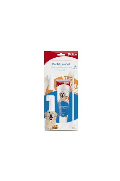 Bioline Tavuk Aromalı Köpek Ağız Bakım Seti 100 Gr