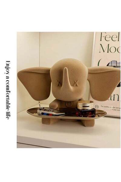 Arabest Resin Dumbo Tray Ornaments, Living Room Porch Dumbo Key Storage Tray,...