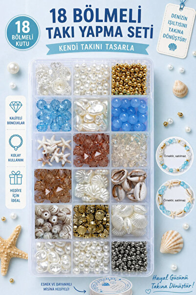 By MO Accessories Летен комплект за изработка на бижута с перли, морски звезд...