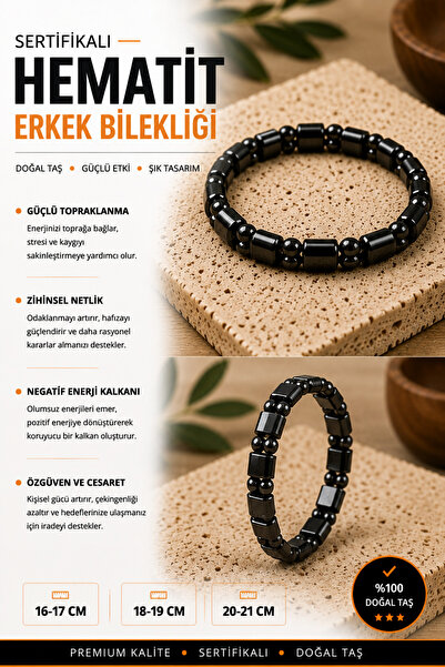 OSMANLI DEĞERLİ TAŞ Hematite Bracelet (20-21 cm)