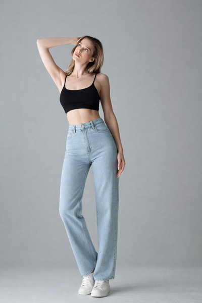 XRAY JEANS Дамски памучни широки удобни сини дънки
