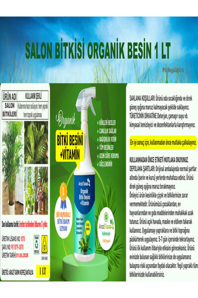 ARAZİ TARIM SALON BİTKİSİ ORGANİK BESİN 1 LT