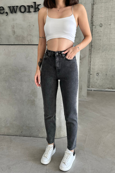 XRAY JEANS Γυναικείο τζιν παντελόνι με ψηλόμεσο στενό πόδι Mom Smoked