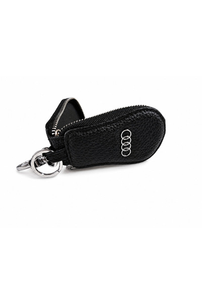 OEM Husa Chei Auto Audi Premium din Piele Ecologică – Husă Elegantă cu Inel Metalic, Negru