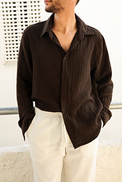 no7man Maldiv Kakao 100% Cotton Shirt