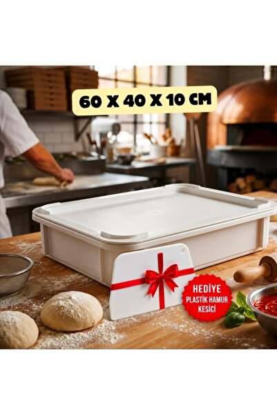 ZTF GLOBAL TRADE HAMUR KESİCİ HEDİYELİ Büyük Boy Pizza Hamur Saklama Teknesi ...