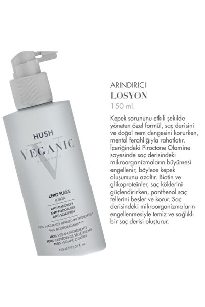 HUSH Veganic Zero Flake Kepek Karşıtı Arındırıcı Losyon 150 ml